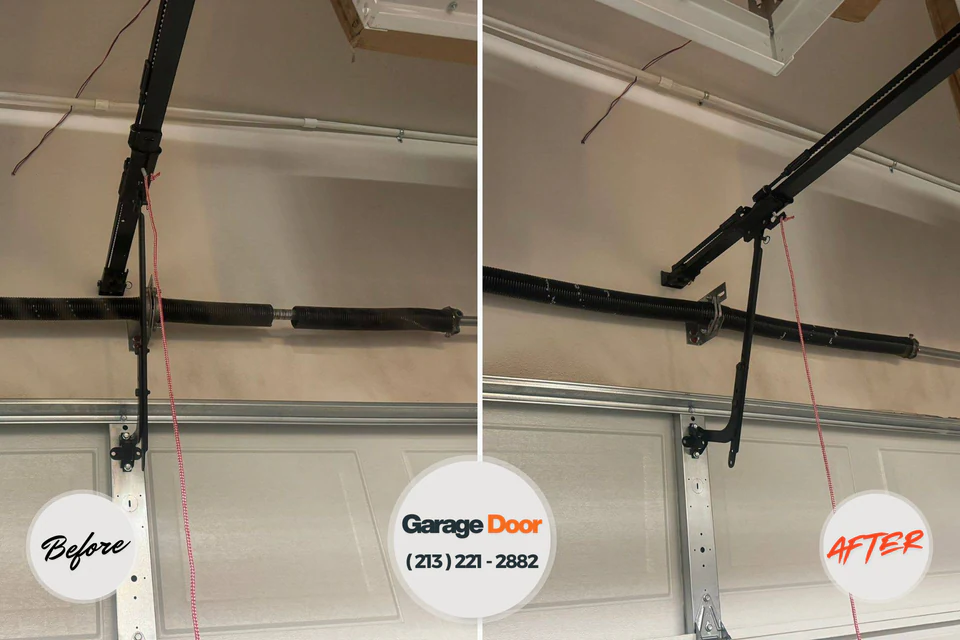 Before and after: garage door repair Russellville, AR